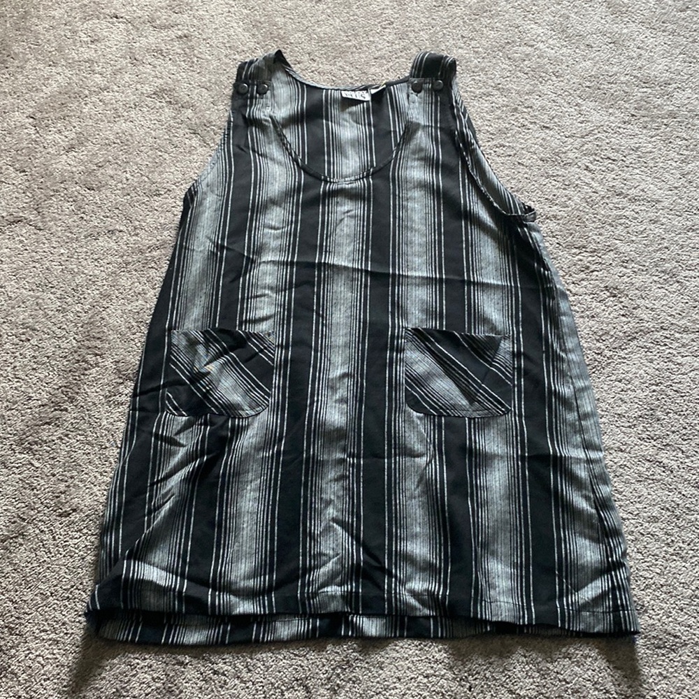 Proudly Plus Black Gray Striped Sleeveless Shift Dress SIZE 22W